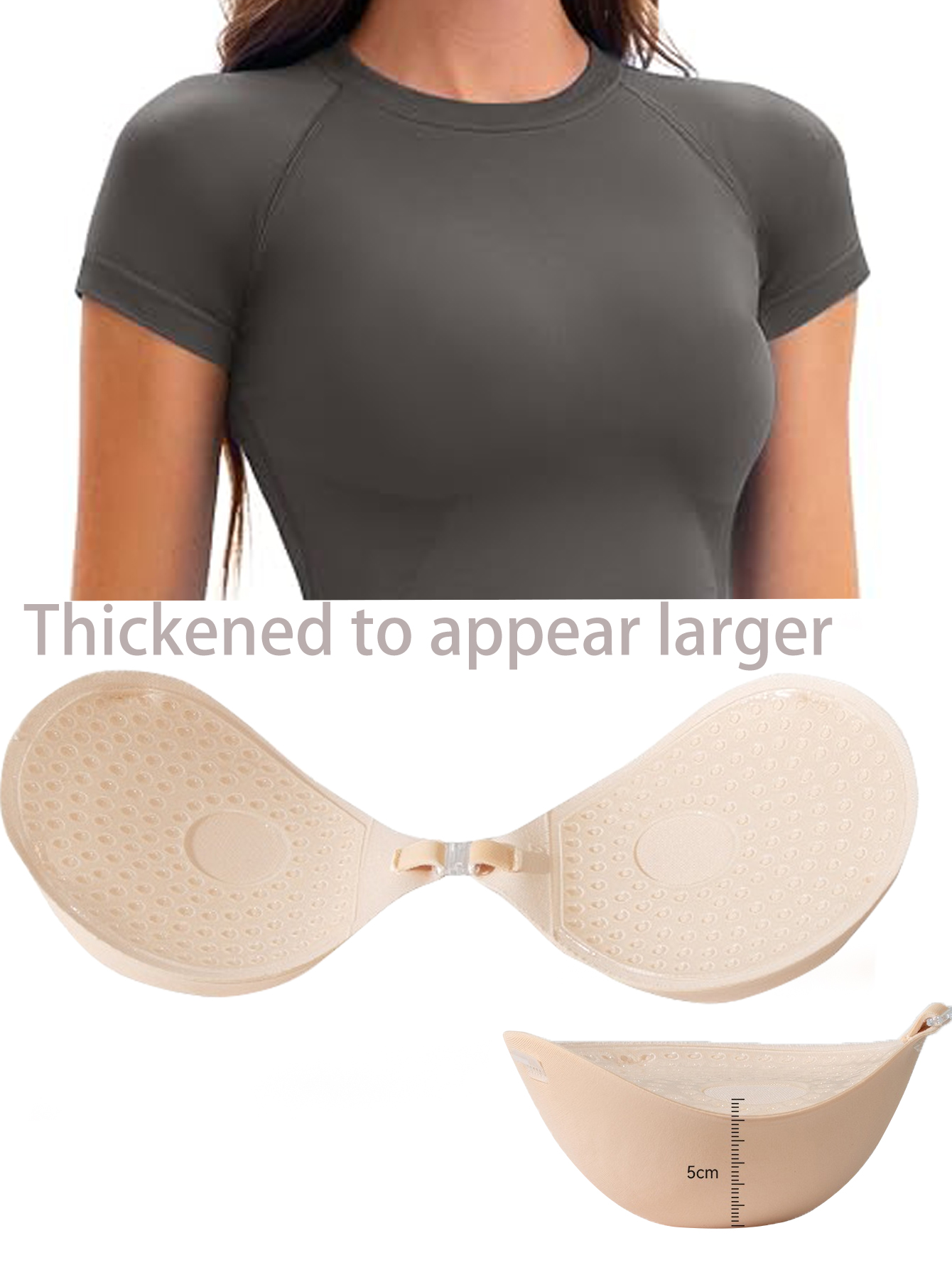5CM Thickened Chest Sticker In - Push Up Bra Silicone 评论和价格