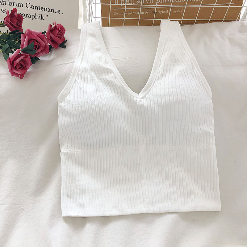 Women's Tank Crop Tops Female  - T Shirt Bra Seamless 评论和价格