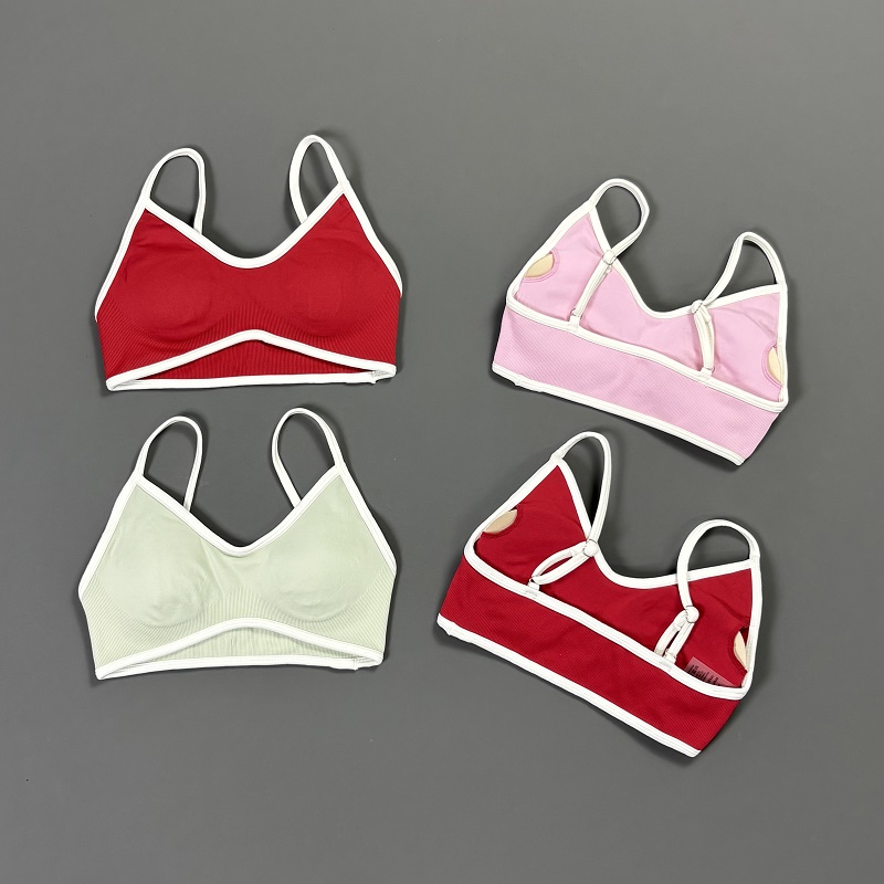 Women Contrastline Yoga Bra V  - Sports Bra Racerback 评论和价格